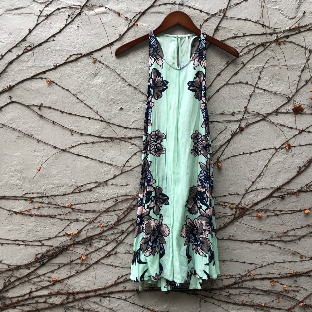 Free People Mint Floral Dress